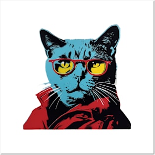 Cat, Andy Warhol Style Posters and Art